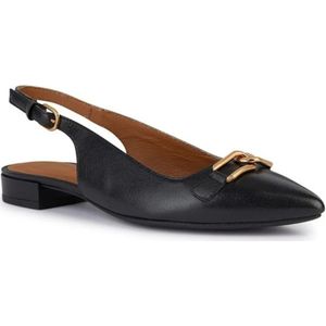 Geox, Schoenen, Dames, Zwart, 37 EU, Leer, Zwarte Ballerina's voor Vrouwen