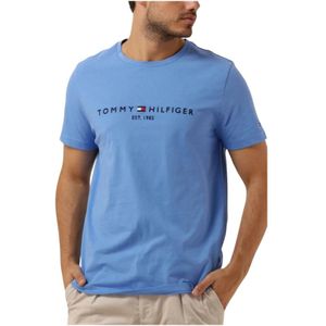 Tommy Hilfiger, Tops, Heren, Blauw, M, Katoen, Heren Polo & T-shirts Logo Tee
