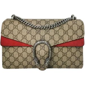 Gucci Vintage, Pre-owned, Dames, Rood, ONE Size, Pre-owned Canvas gucci-bags