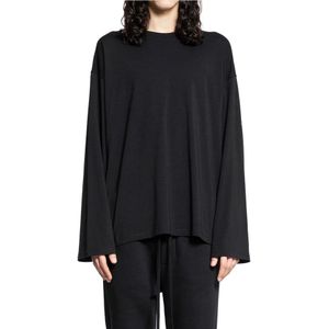 Thom Krom, Tops, Heren, Zwart, L, Katoen, Zwarte Modal Jersey Sweatshirt