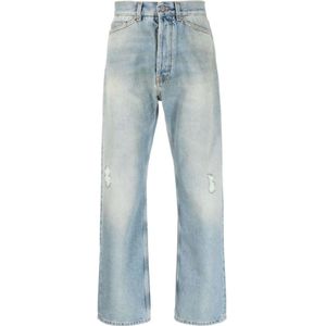 Palm Angels, Jeans, Heren, Blauw, W31, Denim, 4010 Light Blue Losse 5-Pocket Denim Broek