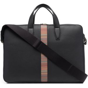 Paul Smith, Signature Stripe Business Folio Tas Zwart, Heren, Maat:ONE Size