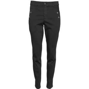 2-Biz, Broeken, Dames, Grijs, 2Xl, Katoen, Stijlvolle Chino`s met Hoge Taille