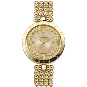 Versace, Accessoires, Dames, Geel, ONE Size, EON Goud Roestvrij Stalen Horloge