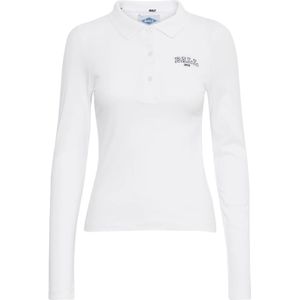 Ball, Tops, Dames, Wit, M, Katoen, Lange Mouw Polo Shirt Bright White