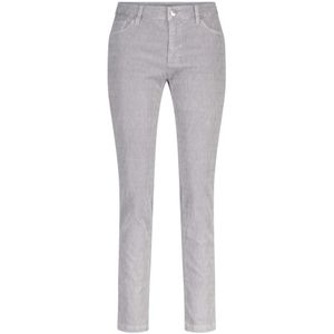 Raffaello Rossi, Broeken, Dames, Grijs, S, Corduroy Logo-Ingedrukte Slim-Fit Jeans
