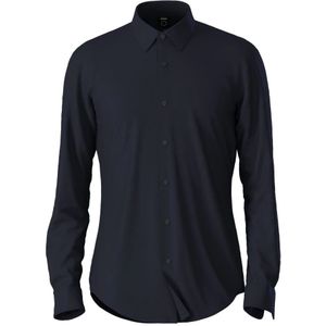 Hugo Boss, Overhemden, Heren, Blauw, S, Leer, Normaal Overhemd