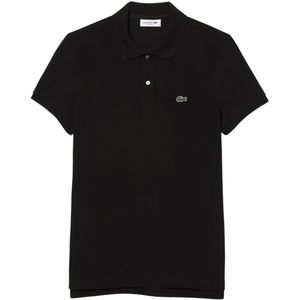 Lacoste, Klassieke Fit Basic Logo en Zwarte Polo Zwart, Dames, Maat:L