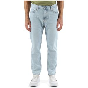 Calvin Klein Jeans, Jeans, Heren, Blauw, W30, Katoen, Dad Fit Cropped Jeans Vijf Zakken