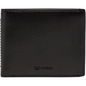 Calvin Klein, Accessoires, Heren, Zwart, ONE Size, Leer, Essentiële Bifold Portemonnee met Muntvak