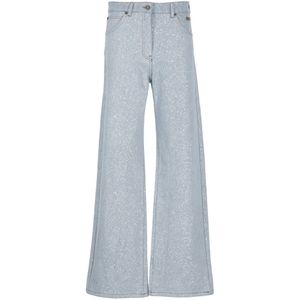 Msgm, Jeans, Dames, Blauw, S, Katoen, Lichtblauwe Katoenen Jeans Vrouw