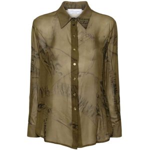 Blumarine, Blouses & Shirts, Dames, Groen, S, Stijlvolle Overhemden