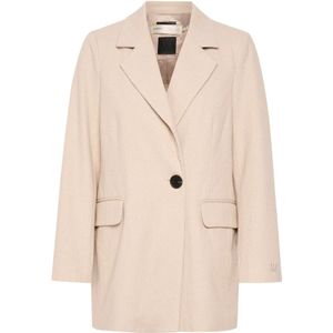 InWear, Klassieke Blazerjas in Haze Melange Beige, Dames, Maat:S