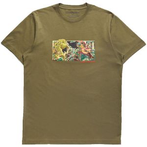Maharishi, Tops, Heren, Groen, XL, Katoen, Samurai Tiger Strijd T-shirt