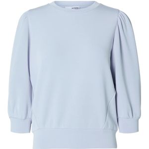 Selected Femme, Sweatshirts & Hoodies, Dames, Blauw, XS, Polyester, Cashmere Blue Sweat Top Comfortabele pasvorm