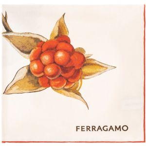Salvatore Ferragamo, Sjaal met logo Beige, Dames, Maat:ONE Size