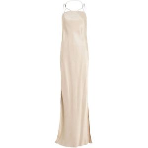 Calvin Klein, Kleedjes, Dames, Beige, XS, Maxi Jurk