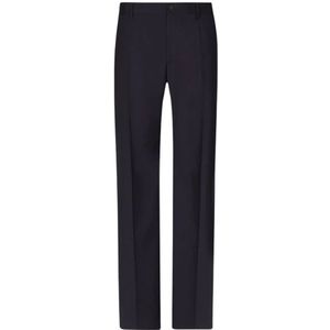 Dolce & Gabbana, Broeken, Heren, Blauw, L, Polyester, Donkerblauwe Bell Bottom Broek