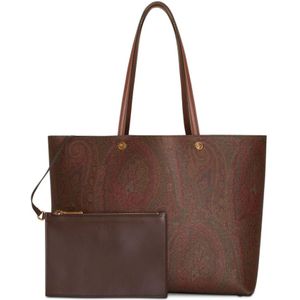 Etro, Bruine Shopping Essential met Amoeben Bruin, Dames, Maat:ONE Size