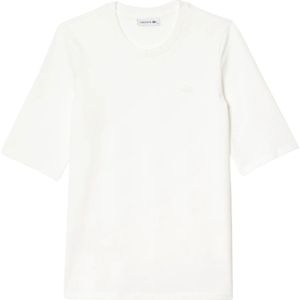 Lacoste, Tops, Dames, Wit, XS, Katoen, Witte T-shirts en Polos