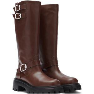 Stuart Weitzman, Schoenen, Dames, Bruin, 38 1/2 EU, Emerson Moto Boot