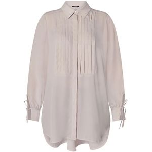 Bruuns Bazaar, Blouses & Shirts, Dames, Beige, M, Elegant Silver Mink Geplooide Shirt