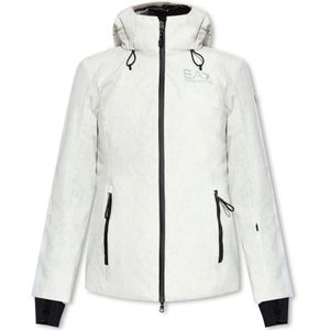 Emporio Armani Ea7, Ski-jack met logo Wit, Dames, Maat:L