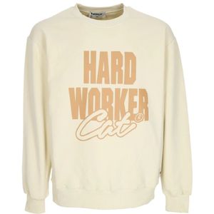 Cat, Sweatshirts & Hoodies, Heren, Beige, L, Lichtgewicht Worker Crewneck Sweatshirt