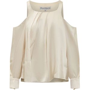 JW Anderson, Blouses & Shirts, Dames, Wit, S, Gedraaide Schouder Top