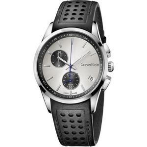 Calvin Klein, Accessoires, Heren, Zwart, ONE Size, Moderne Man Zilveren Quartz Horloge