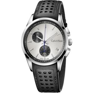 Calvin Klein, Moderne Man Zilveren Quartz Horloge Zwart, Heren, Maat:ONE Size