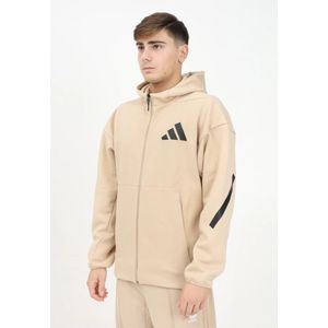 Adidas, Sweatshirts & Hoodies, Heren, Beige, M, Beige Zip Sweater Z.n.e. Heren