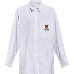 Kenzo, Overhemden, Heren, Wit, L, Katoen, Casual Shirts