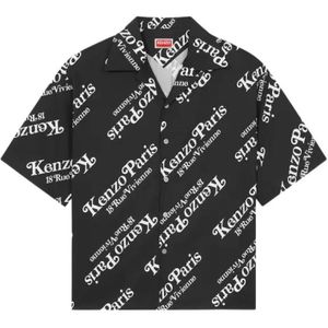 Kenzo, Overhemden, Heren, Zwart, M, Short Sleeve Shirts
