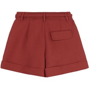 Zimmermann, Korte broeken, Dames, Oranje, S, Katoen, Hoge Taille Geplooide Shorts met Zak