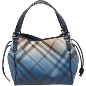 Burberry Vintage, Pre-owned, Dames, Blauw, ONE Size, Pre-owned Leather totes