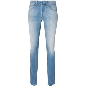 Dondup, Jeans, Heren, Blauw, W35, Denim, George Slim Fit Blauwe Jeans