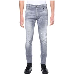 My Brand, Grijze Gewassen Skinny Fit Jeans voor Heren Grijs, Heren, Maat:W31