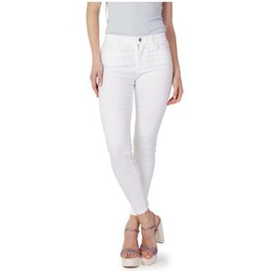 Armani Exchange, Jeans, Dames, Wit, W29, Katoen, Witte Jeans met Rits Sluiting
