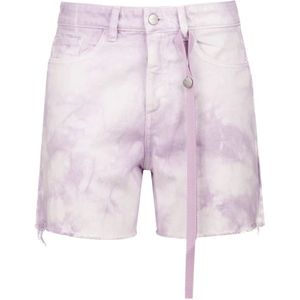 Icon Denim, Korte broeken, Dames, Roze, W26, Denim, Multikleur Denim Shorts met Functionele Zakken
