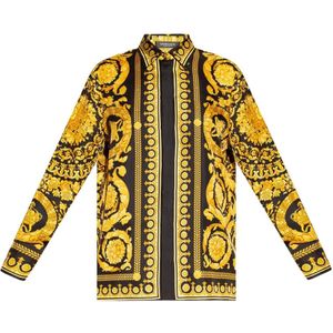 Versace, Gestreept overhemd Geel, Dames, Maat:XS
