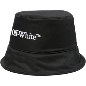 Off White, Accessoires, Heren, Zwart, M, Zwart en wit Bookish Bucket Hat