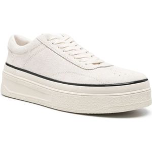 Jil Sander, Schoenen, Heren, Wit, 40 EU, Suède, Witte Sneakers met Flatform Zool