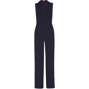 Manila Grace, V-Hals Jumpsuit Blauw, Dames, Maat:M