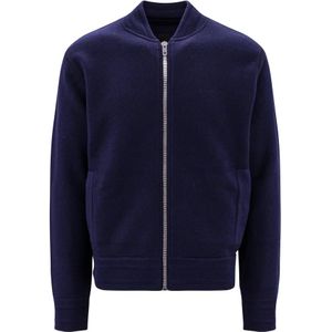 Givenchy, Blauwe Wol Sweatshirt met 4G Logo Blauw, Heren, Maat:M