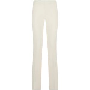 Twinset, Broeken, Dames, Wit, S, Polyester, Hoge Taille Witte Broek Stretch Design