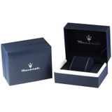 Maserati, Accessoires, Heren, Geel, ONE Size, Stalen Quartz Horloge, Zwarte Kast, Gouden Band