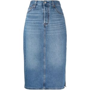 Levi's, Rokken, Dames, Blauw, W24, Denim, Denim Skirts