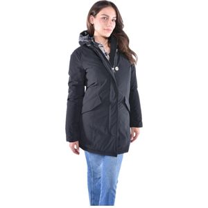 Woolrich, Jassen, Dames, Zwart, S, Polyester, Arctic Parka - Luxe Urban Touch Stof