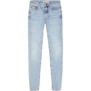 Tommy Hilfiger, Jeans, Dames, Blauw, W28 L30, Katoen, Klassieke Skinny Jeans met Faded Wash